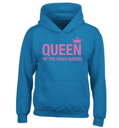 Queen of the drag Queens children's blue hoodie 12-13 Years