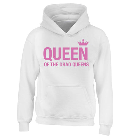 Queen of the drag Queens children's white hoodie 12-13 Years