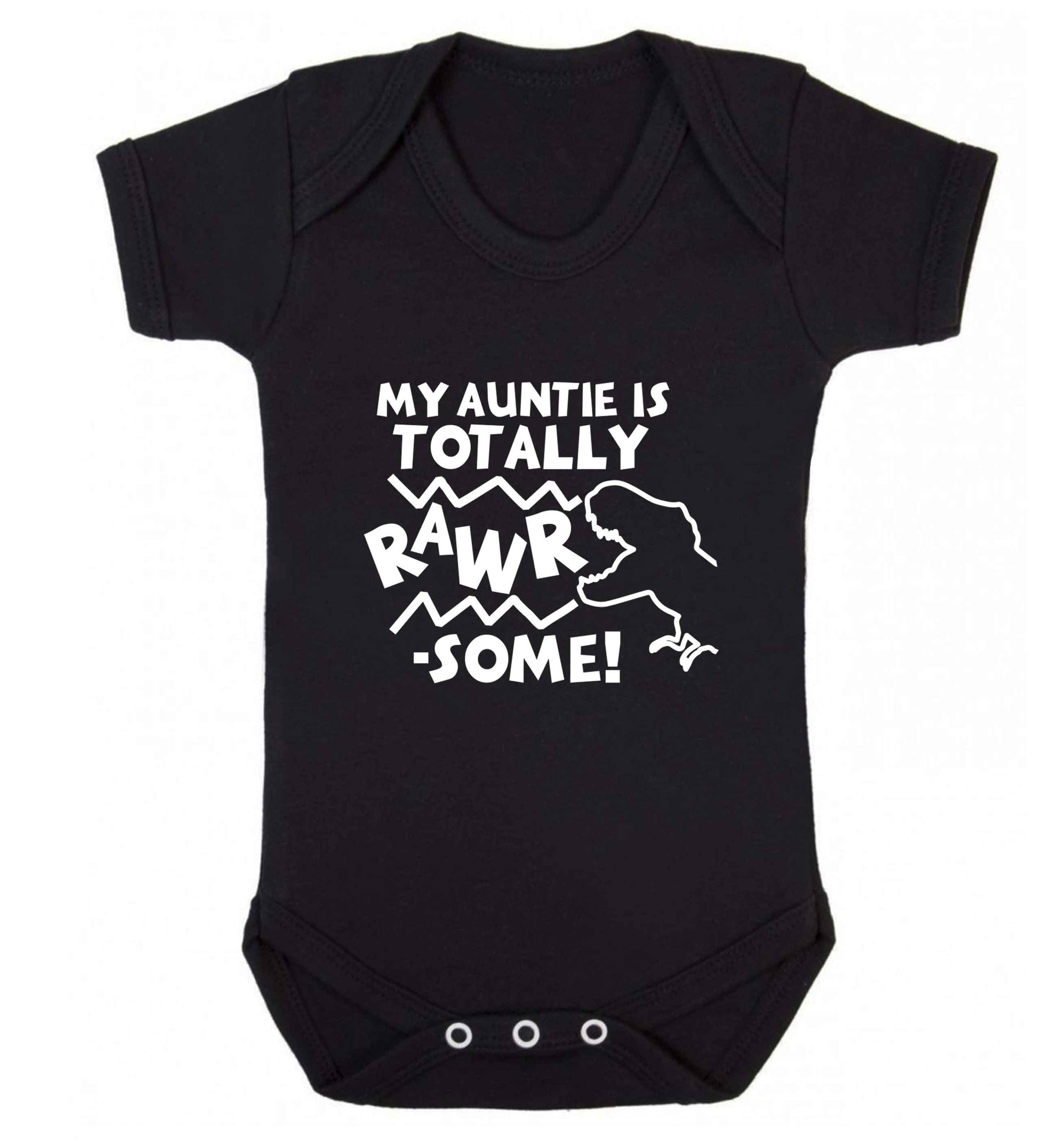 My auntie is totally rawrsome baby vest black 18-24 months