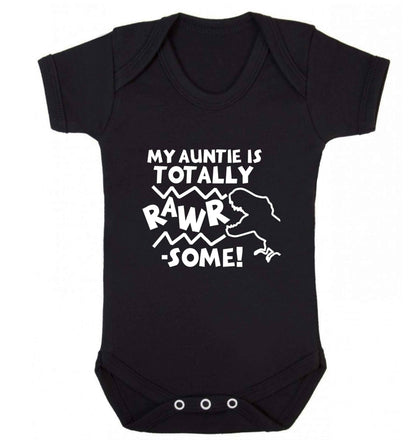 My auntie is totally rawrsome baby vest black 18-24 months