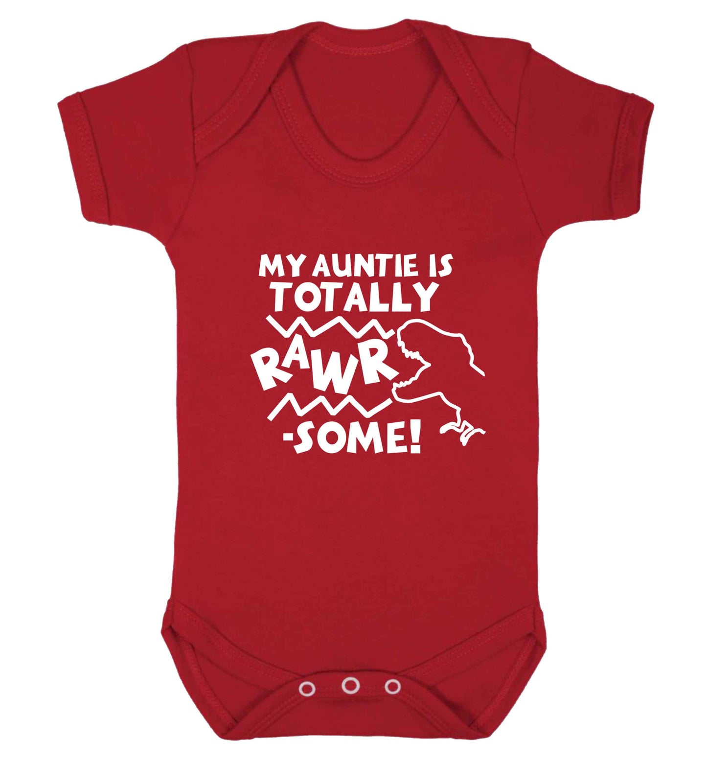 My auntie is totally rawrsome baby vest red 18-24 months