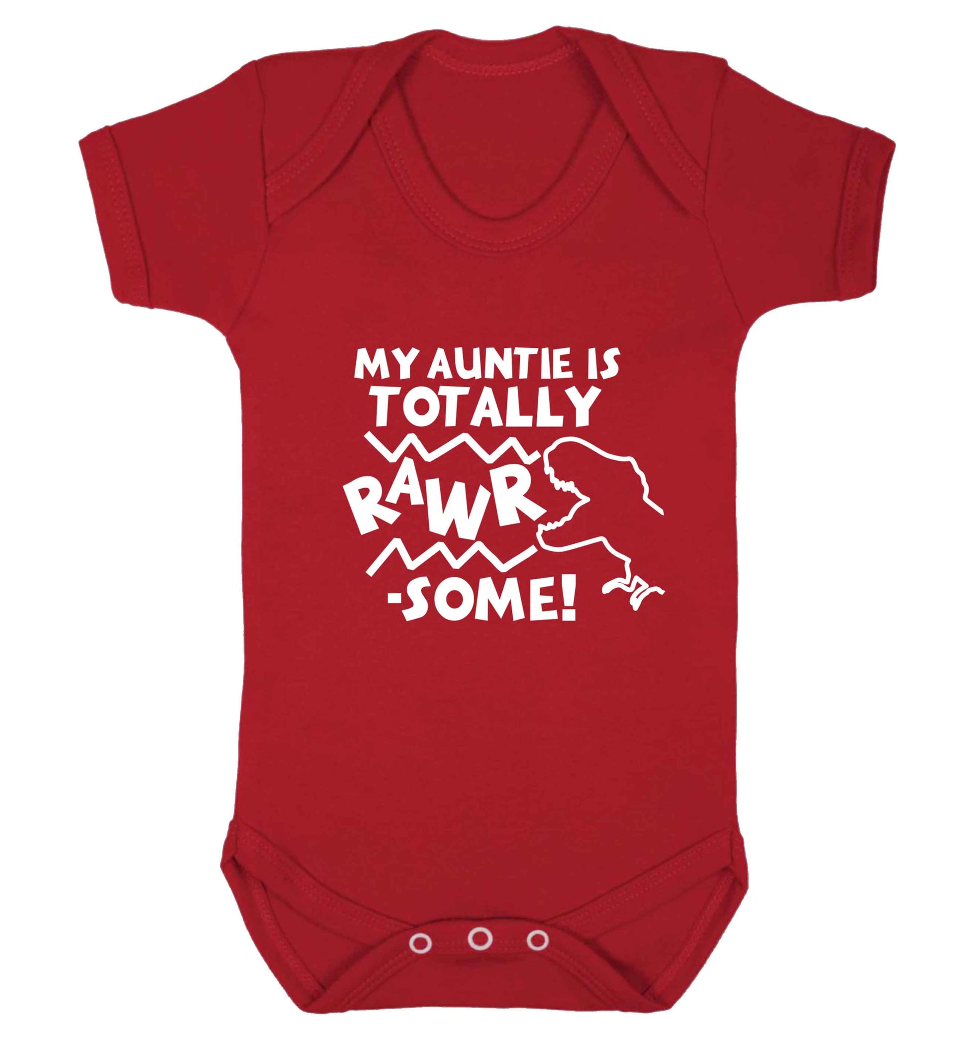 My auntie is totally rawrsome baby vest red 18-24 months