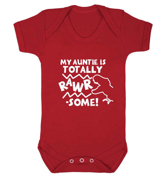 My auntie is totally rawrsome baby vest red 18-24 months