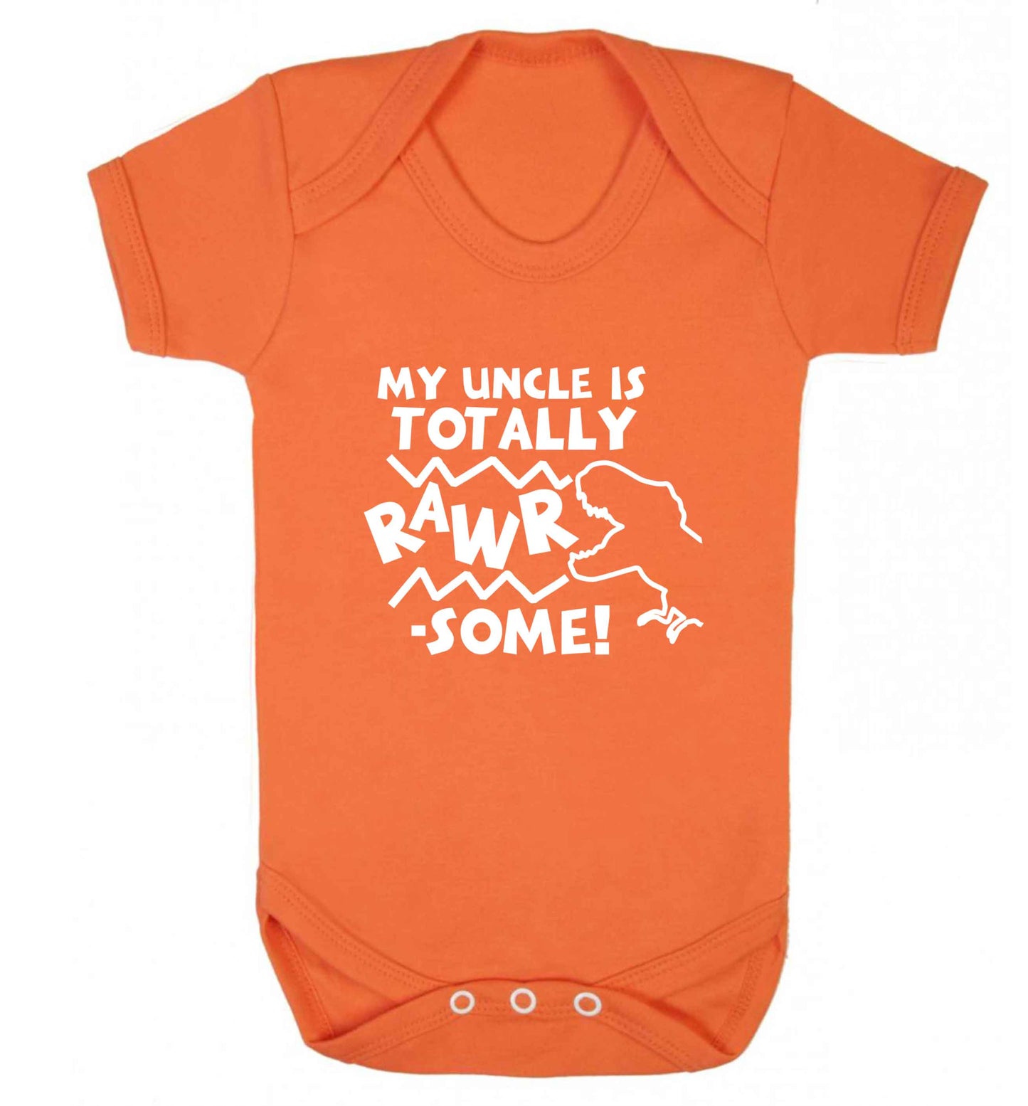 My uncle is totally rawrsome baby vest orange 18-24 months