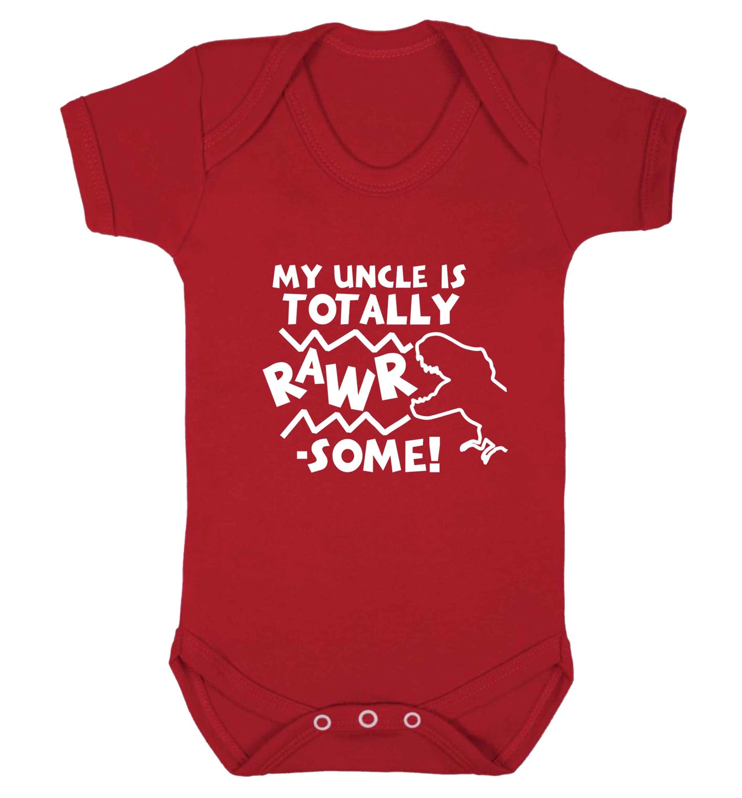 My uncle is totally rawrsome baby vest red 18-24 months