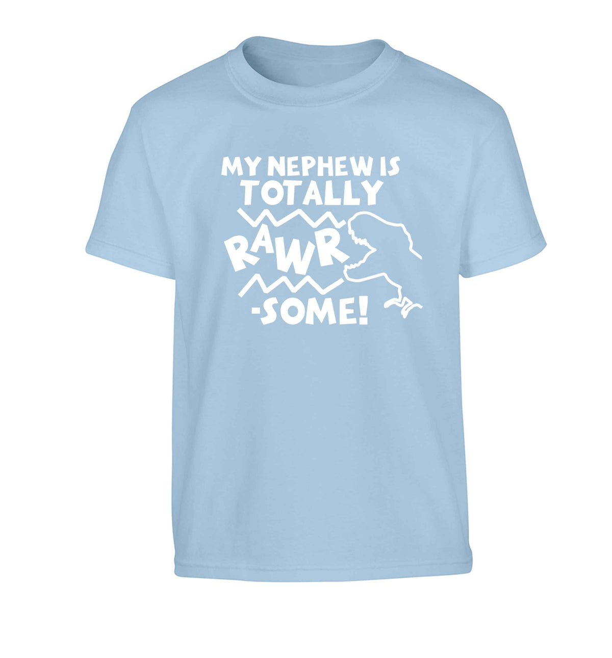 My nephew is totally rawrsome Children's light blue Tshirt 12-13 Years