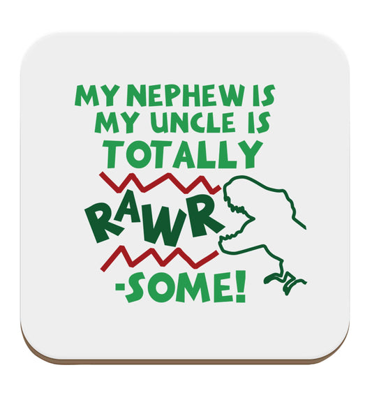 My nephew is totally rawrsome set of four coasters