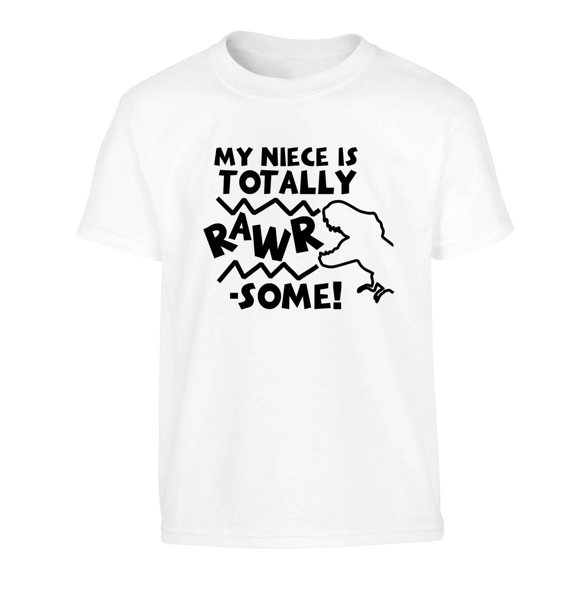 My niece is totally rawrsome Children's white Tshirt 12-13 Years