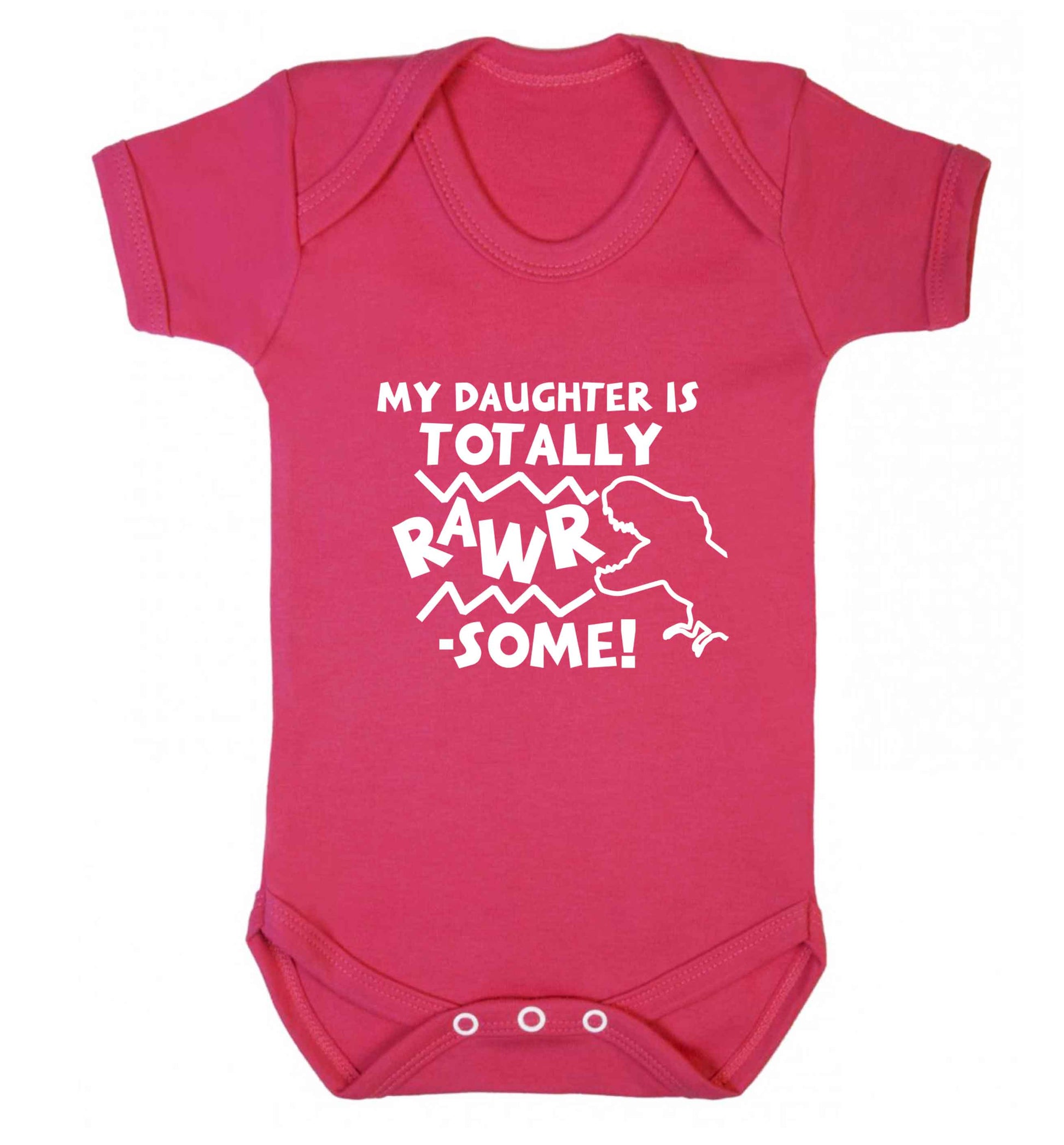My daughter is totally rawrsome baby vest dark pink 18-24 months