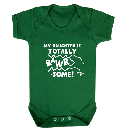 My daughter is totally rawrsome baby vest green 18-24 months