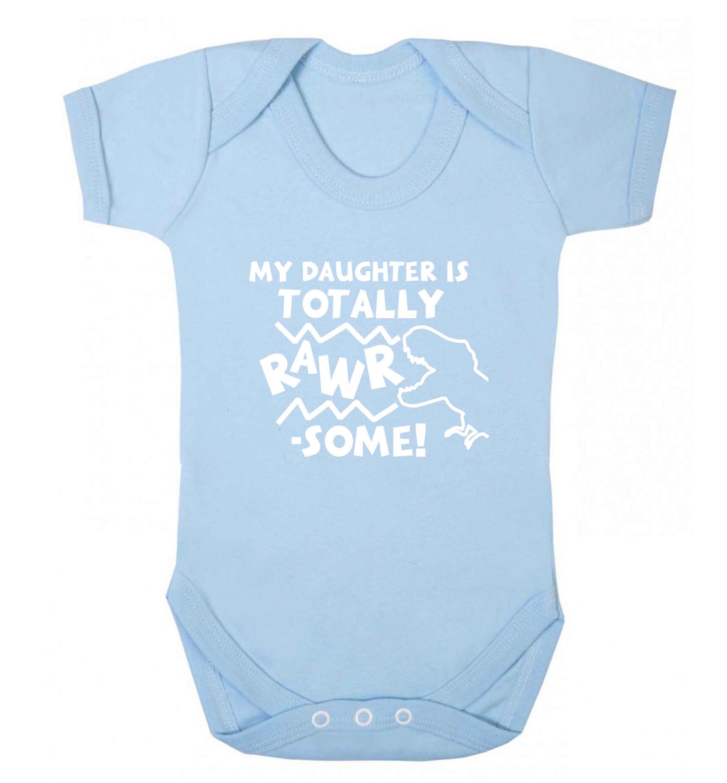 My daughter is totally rawrsome baby vest pale blue 18-24 months