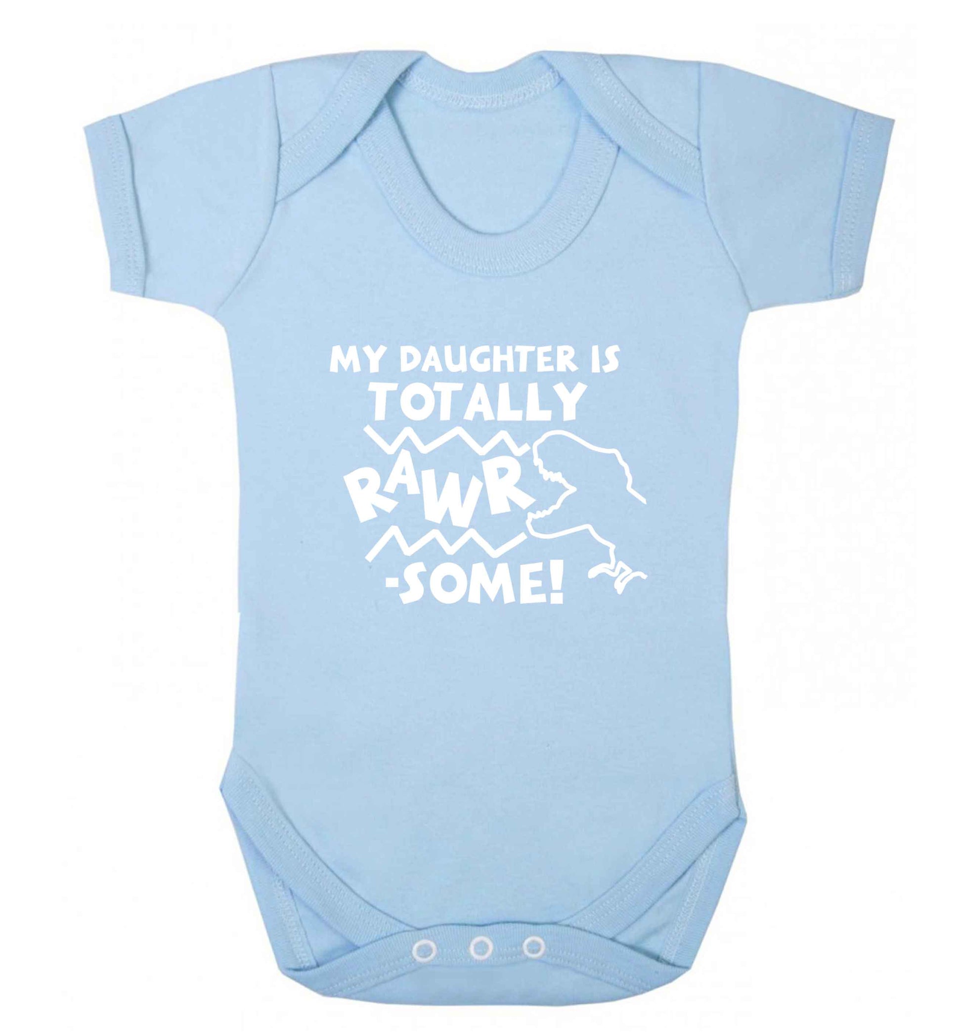 My daughter is totally rawrsome baby vest pale blue 18-24 months