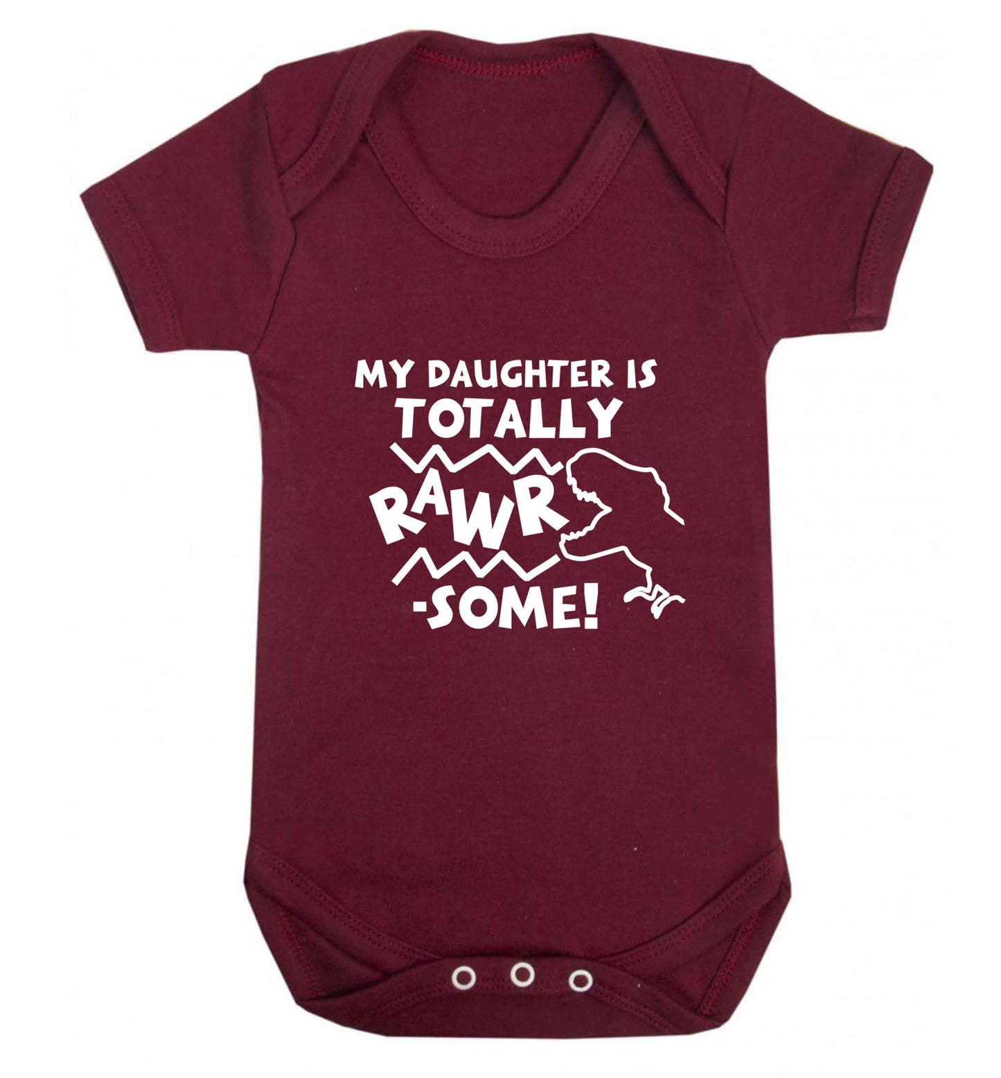 My daughter is totally rawrsome baby vest maroon 18-24 months