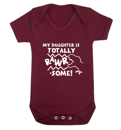 My daughter is totally rawrsome baby vest maroon 18-24 months