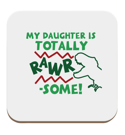 My daughter is totally rawrsome set of four coasters