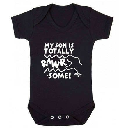 My son is totally rawrsome baby vest black 18-24 months