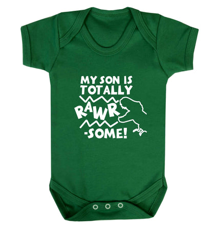 My son is totally rawrsome baby vest green 18-24 months