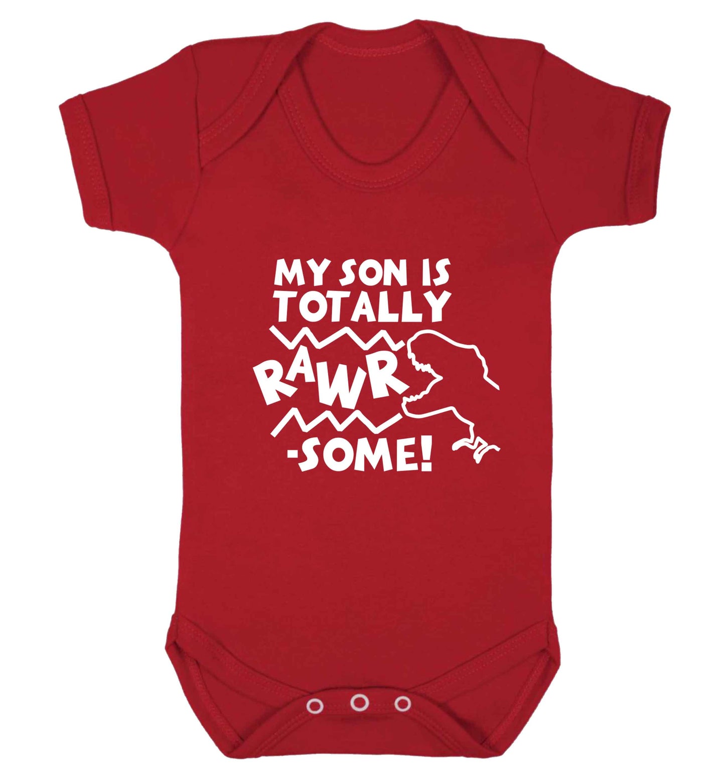 My son is totally rawrsome baby vest red 18-24 months