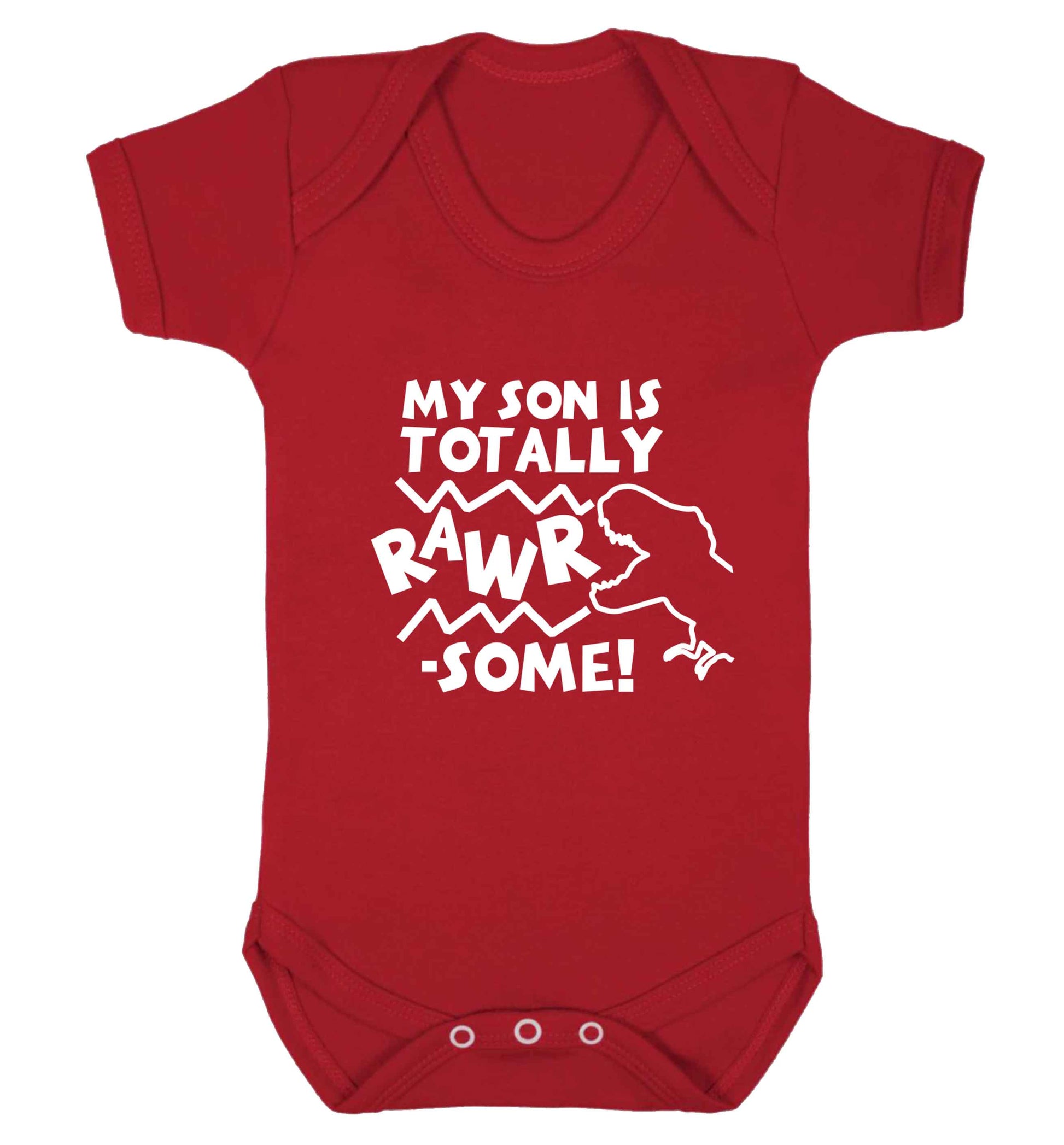 My son is totally rawrsome baby vest red 18-24 months