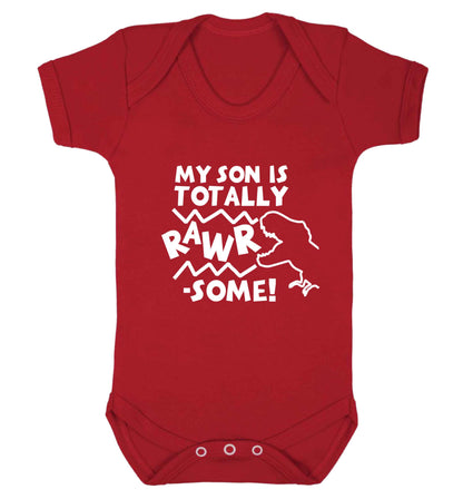 My son is totally rawrsome baby vest red 18-24 months