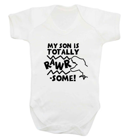 My son is totally rawrsome baby vest white 18-24 months