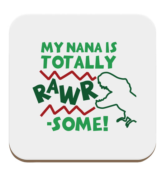 My nana is totally rawrsome set of four coasters