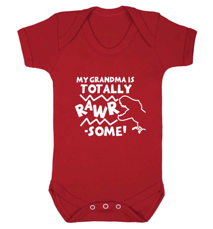 My grandma is totally rawrsome baby vest red 18-24 months
