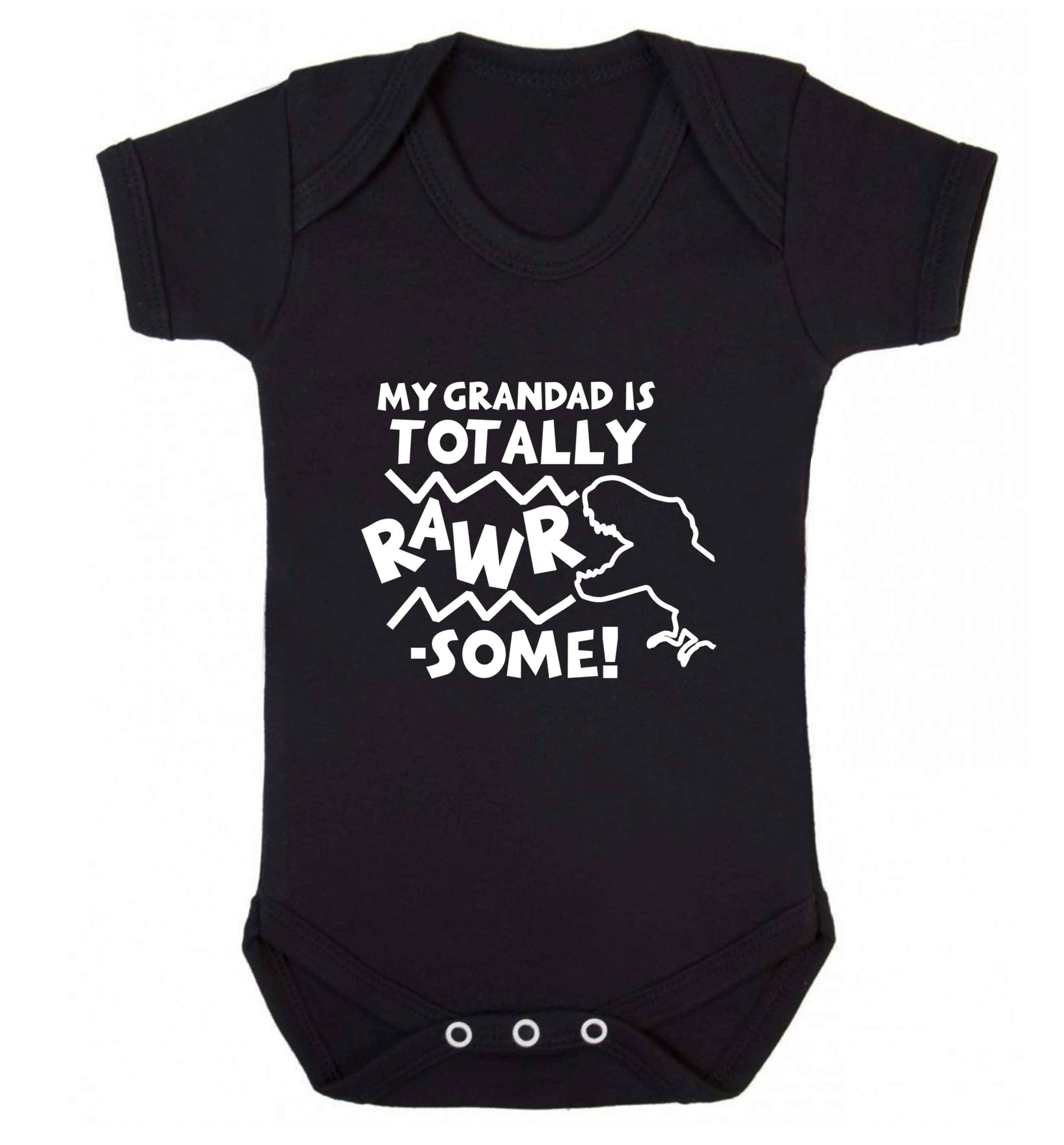 My grandad is totally rawrsome baby vest black 18-24 months