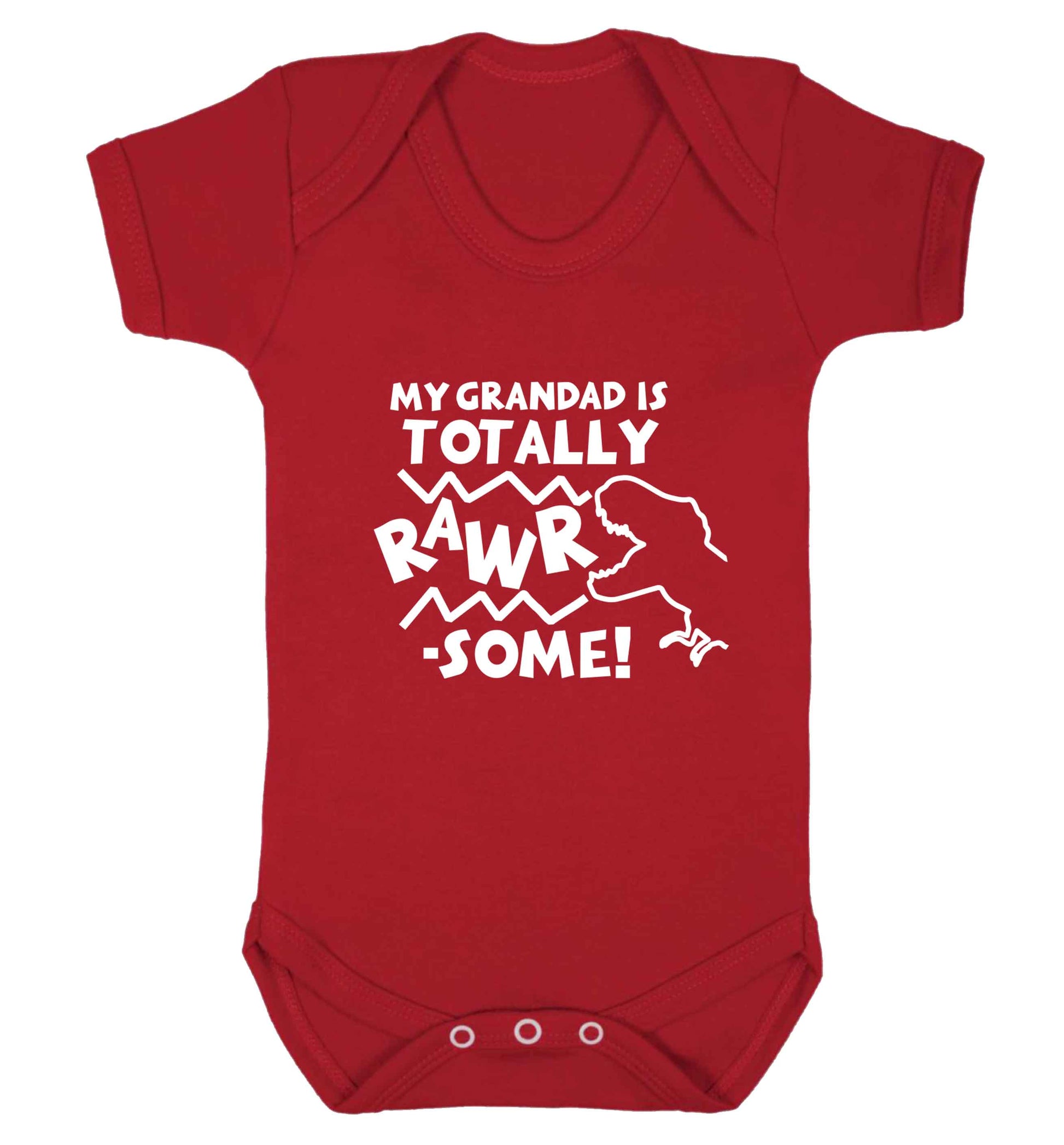 My grandad is totally rawrsome baby vest red 18-24 months