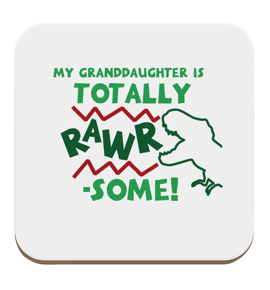 My granddaughter is totally rawrsome set of four coasters