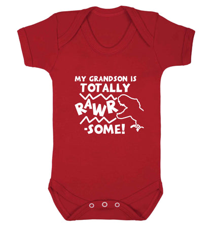 My grandson is totally rawrsome baby vest red 18-24 months