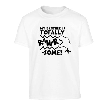 My brother is totally rawrsome Children's white Tshirt 12-13 Years