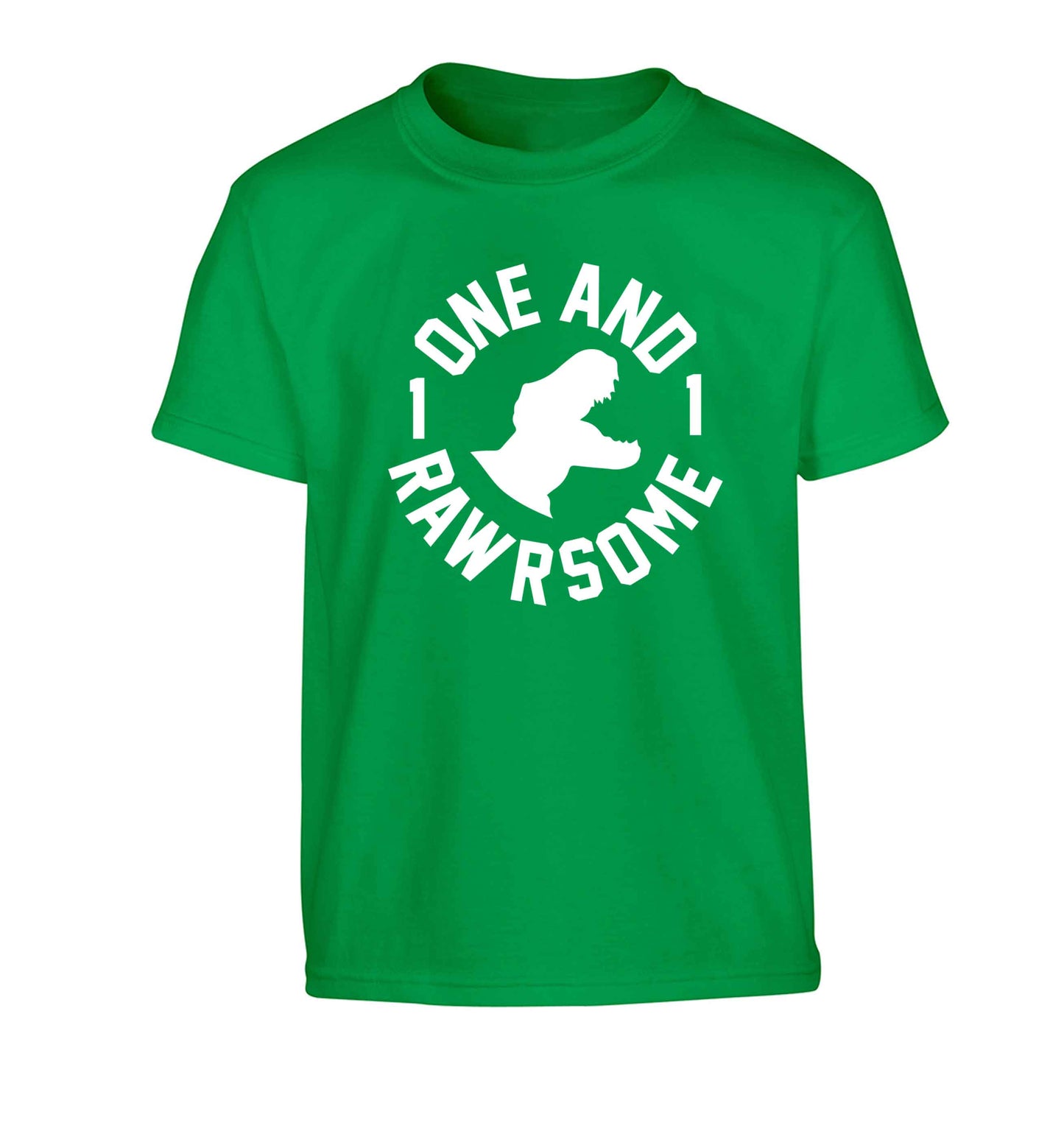 One and Rawrsome Children's green Tshirt 12-13 Years