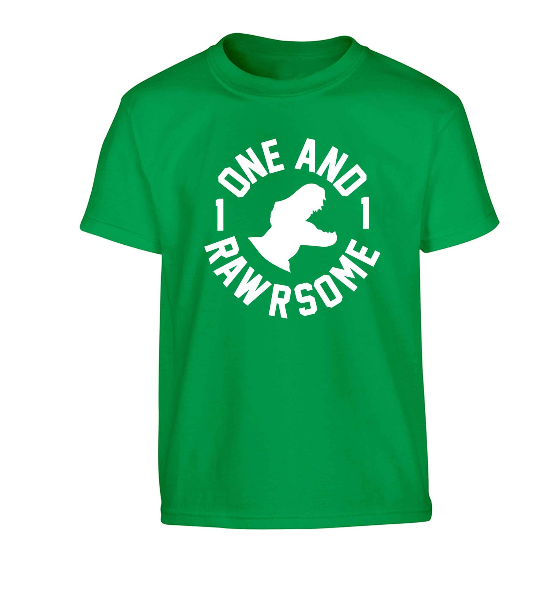 One and Rawrsome Children's green Tshirt 12-13 Years