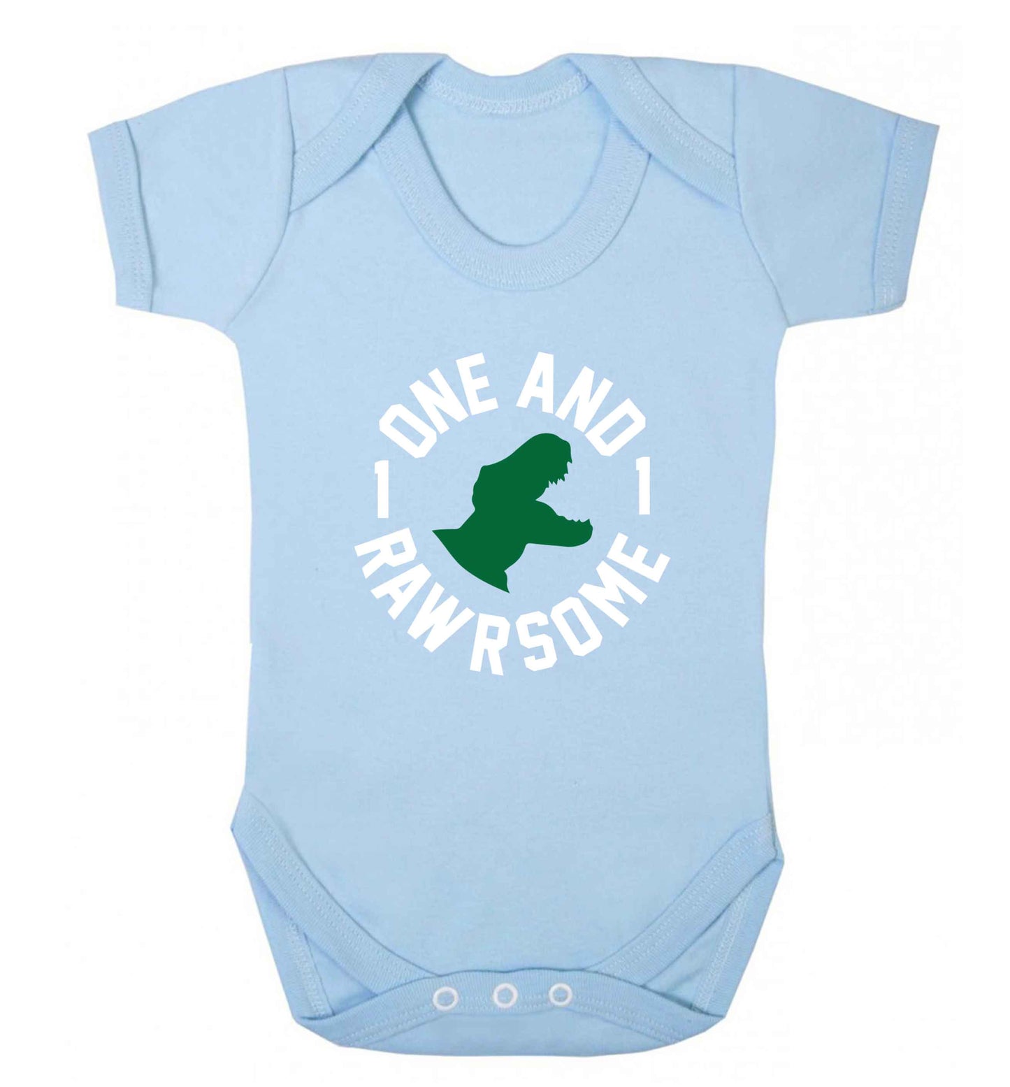 One and Rawrsome baby vest pale blue 18-24 months