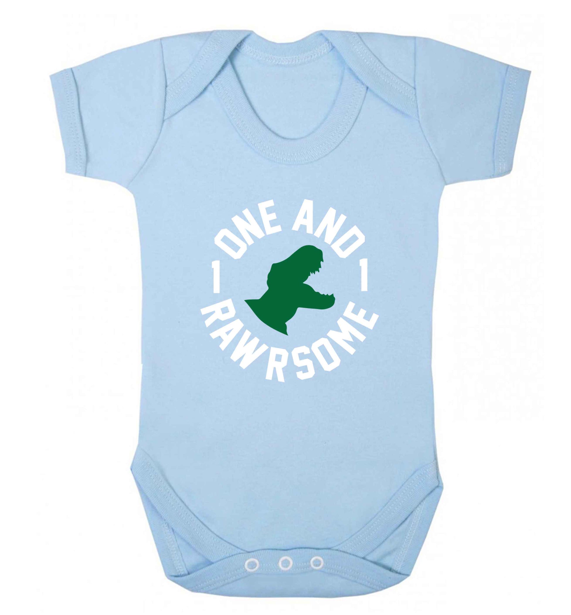 One and Rawrsome baby vest pale blue 18-24 months