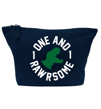 One and Rawrsome navy makeup bag