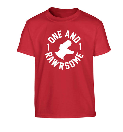 One and Rawrsome Children's red Tshirt 12-13 Years