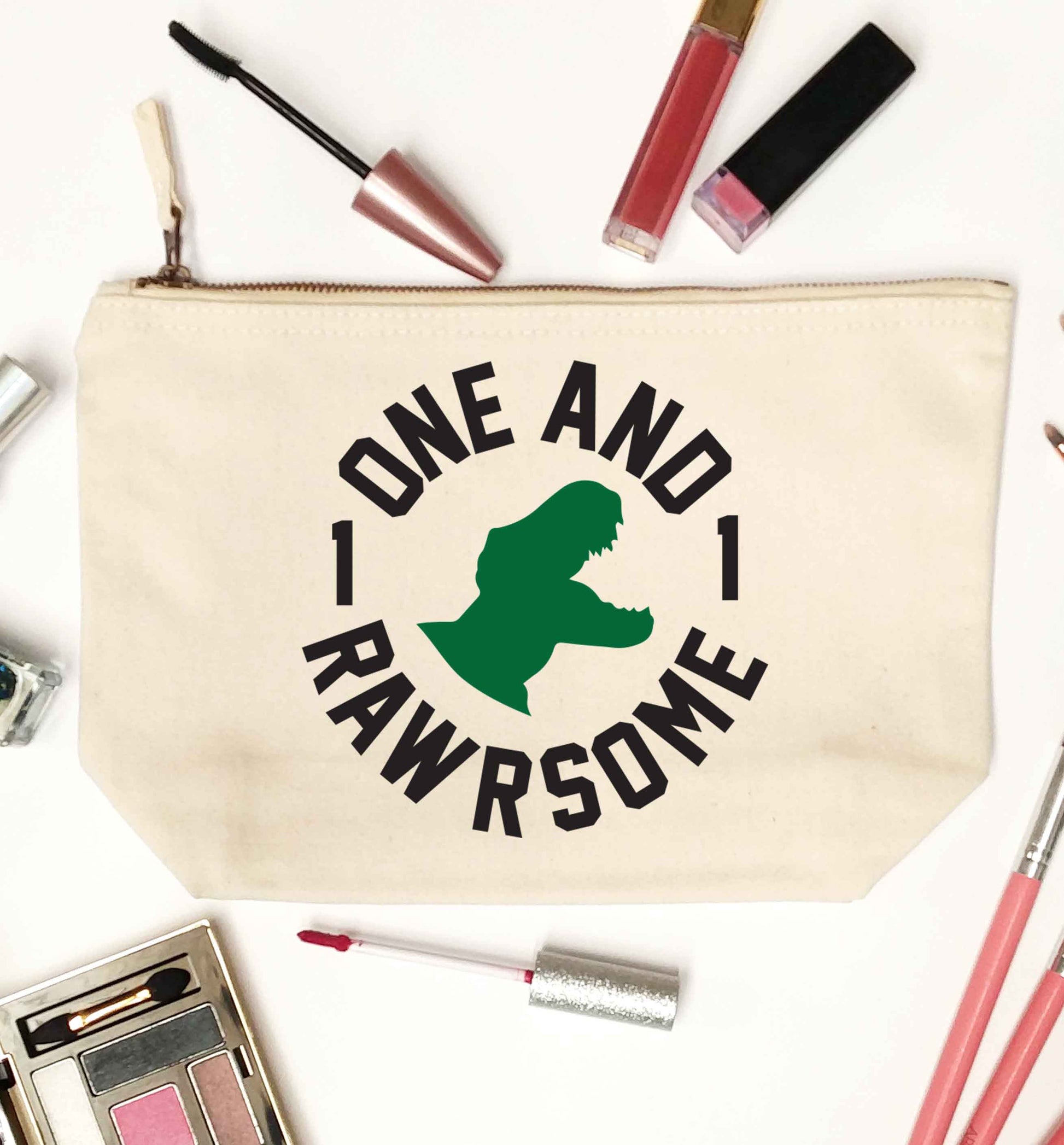 One and Rawrsome natural makeup bag