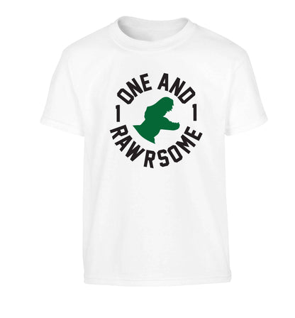 One and Rawrsome Children's white Tshirt 12-13 Years