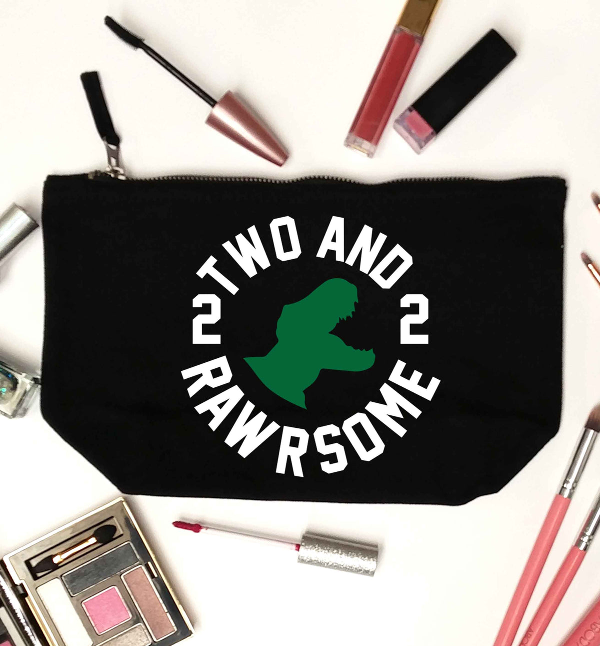 Two and rawrsome black makeup bag