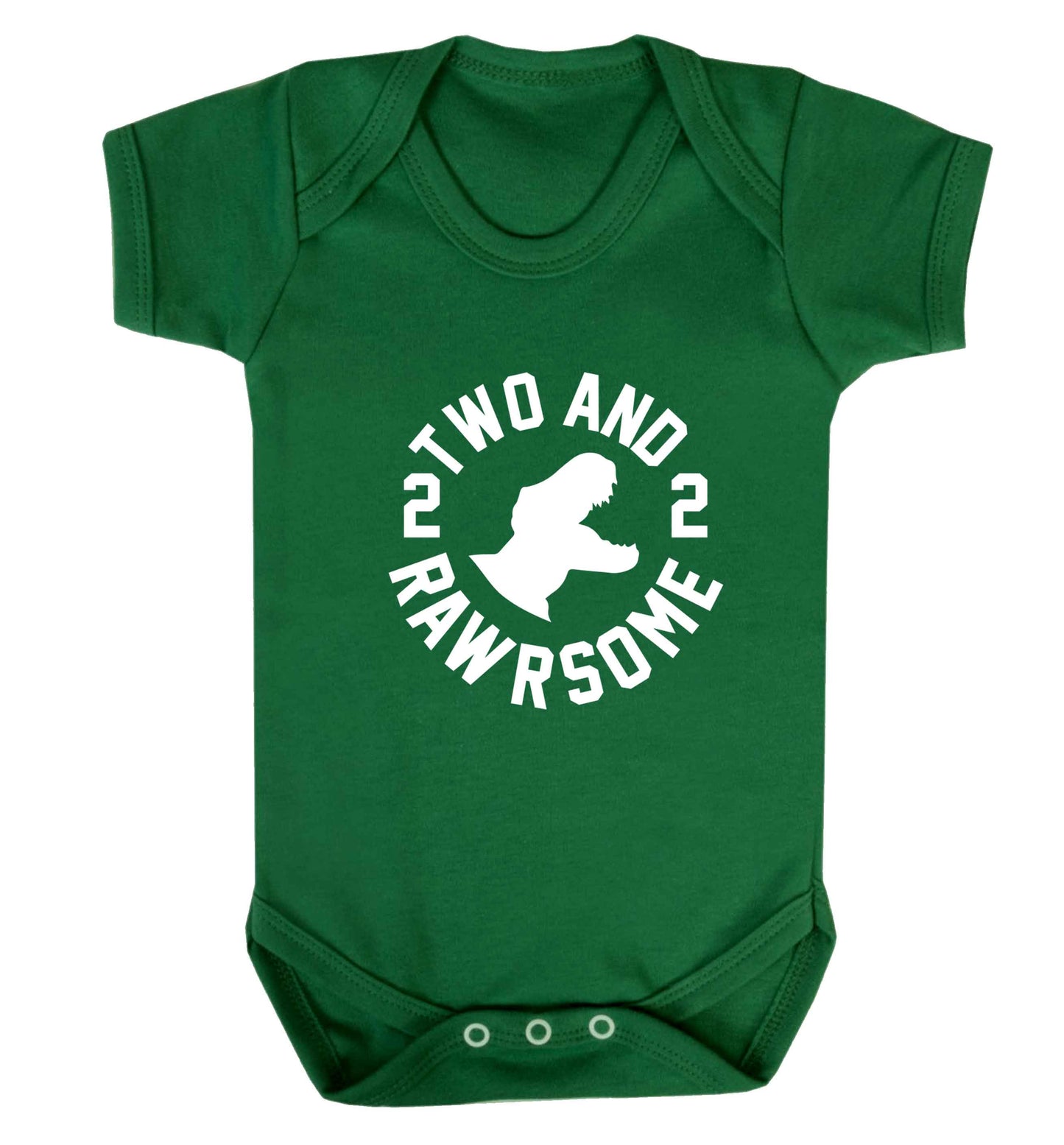 Two and rawrsome baby vest green 18-24 months