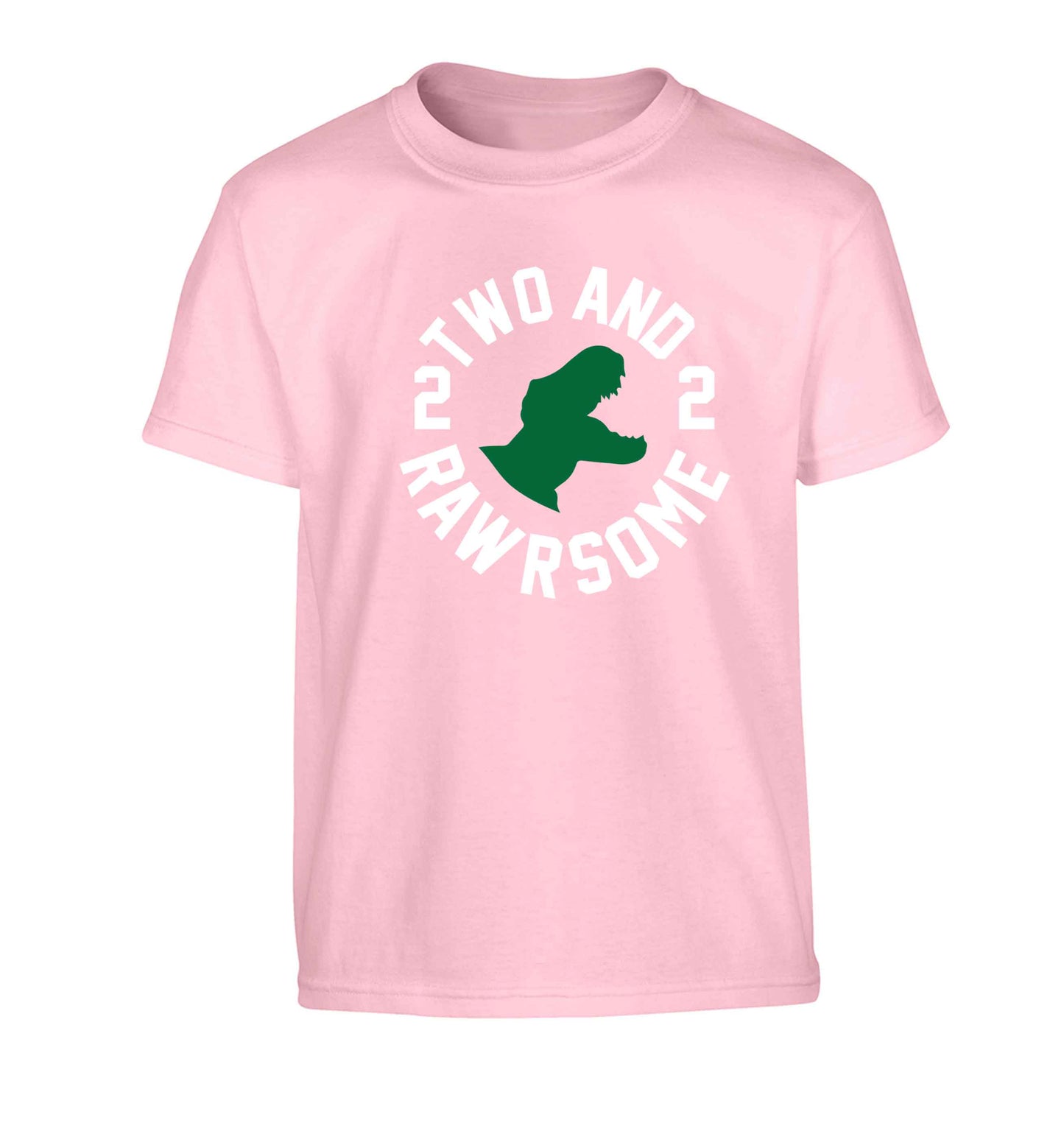 Two and rawrsome Children's light pink Tshirt 12-13 Years