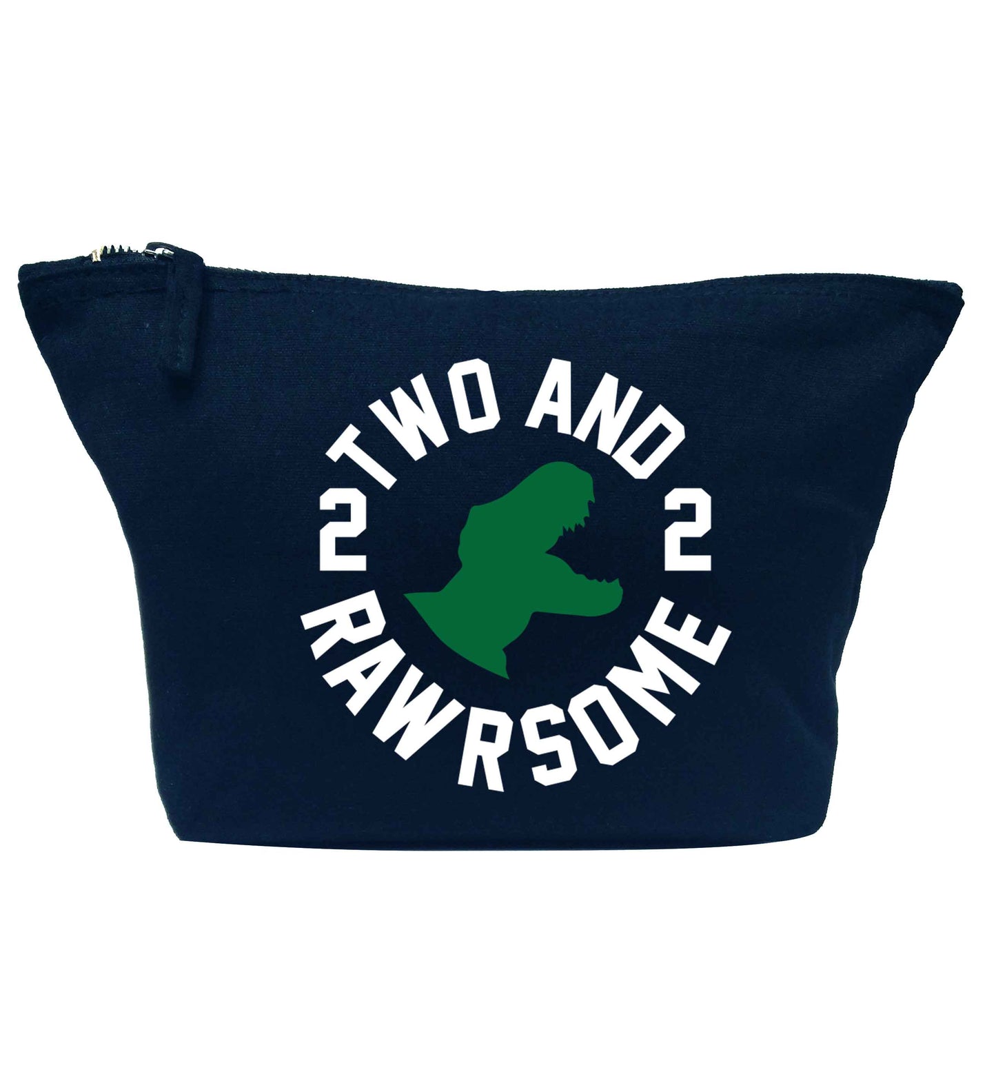 Two and rawrsome navy makeup bag