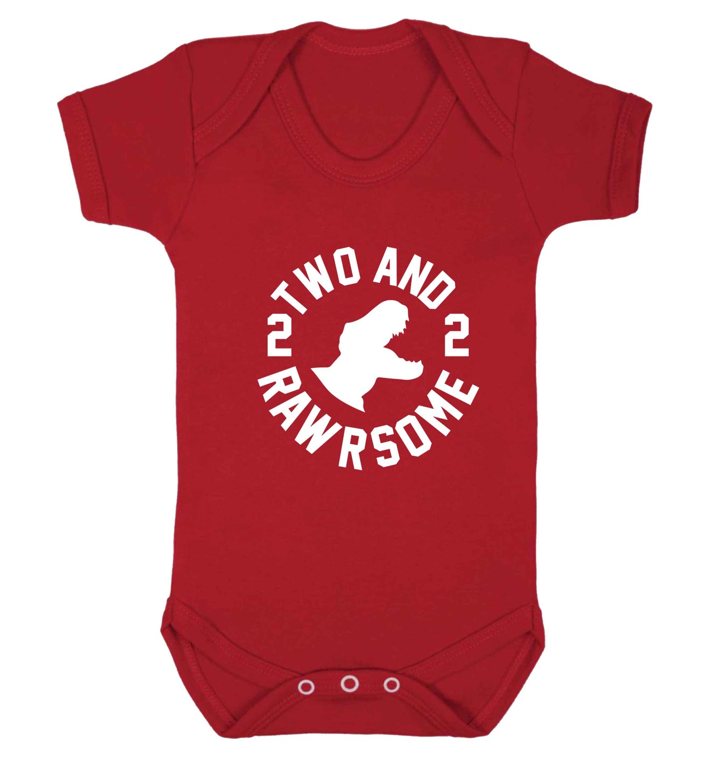 Two and rawrsome baby vest red 18-24 months