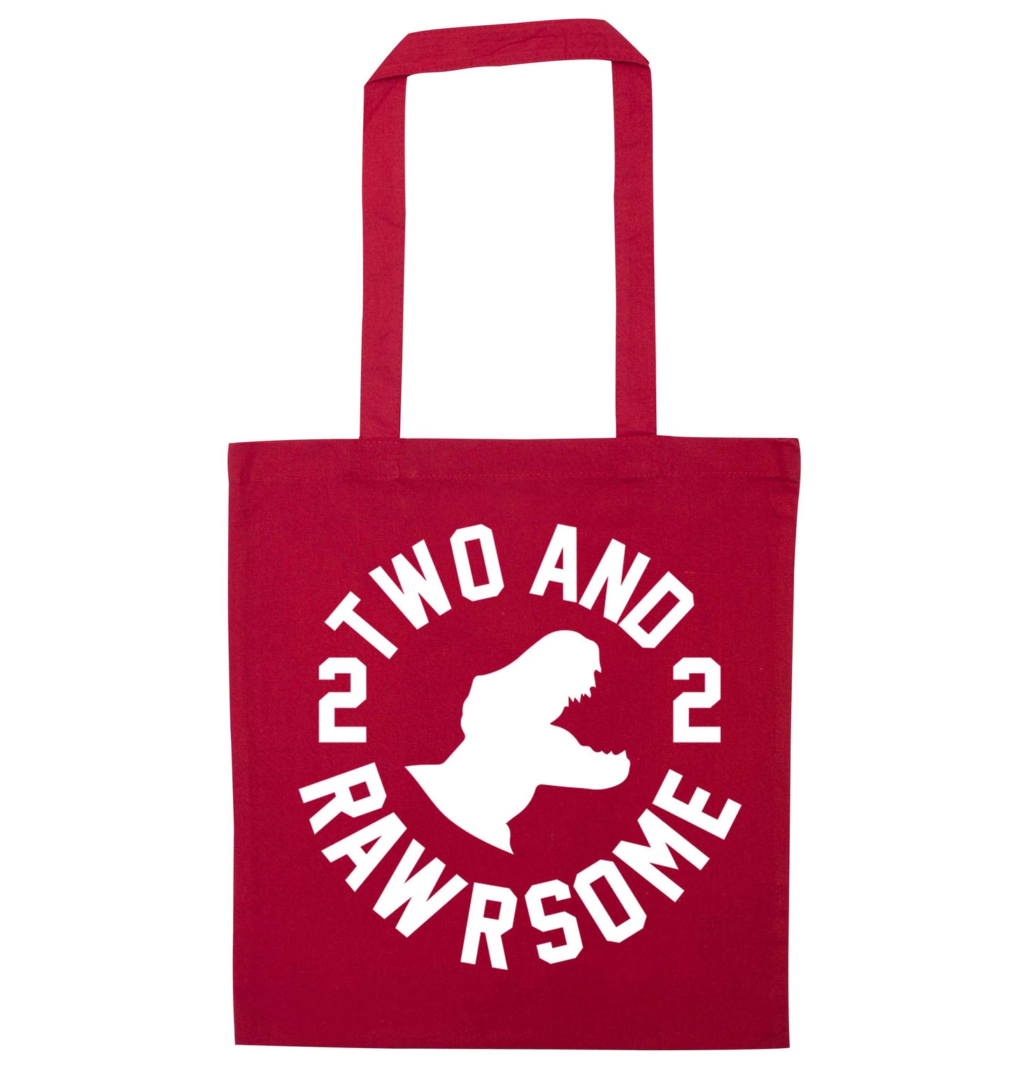 Two and rawrsome red tote bag