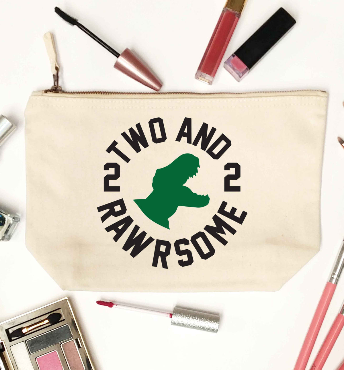 Two and rawrsome natural makeup bag