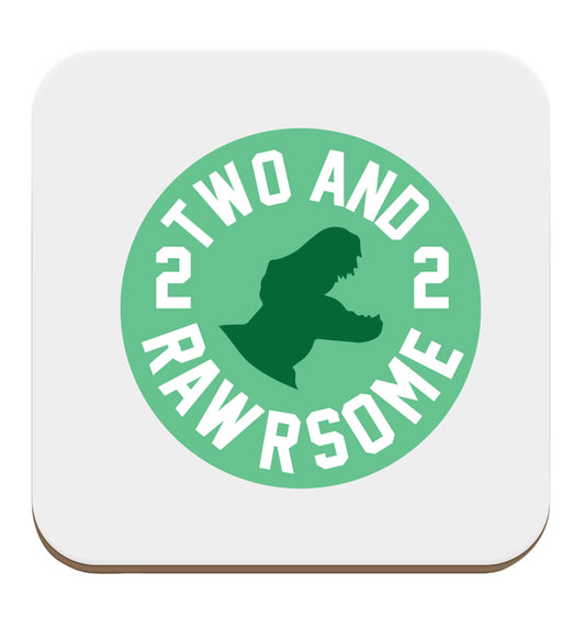 Two and rawrsome set of four coasters