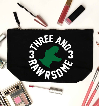 Three and rawrsome black makeup bag
