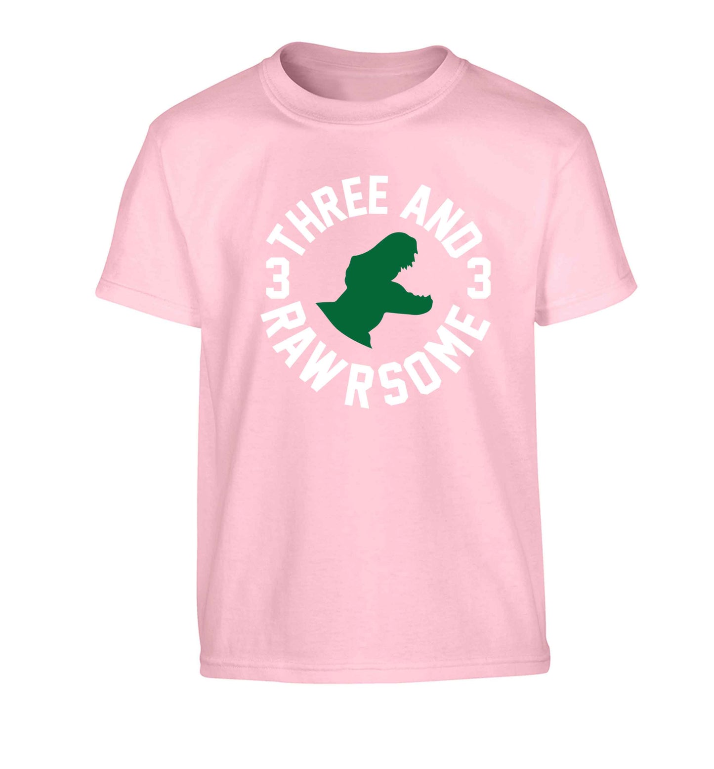 Three and rawrsome Children's light pink Tshirt 12-13 Years